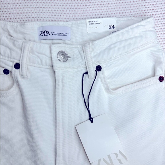 ZARA NWT High Rise Ankle Length Jeans in color Stovepipe Size 2 - Picture 5 of 8